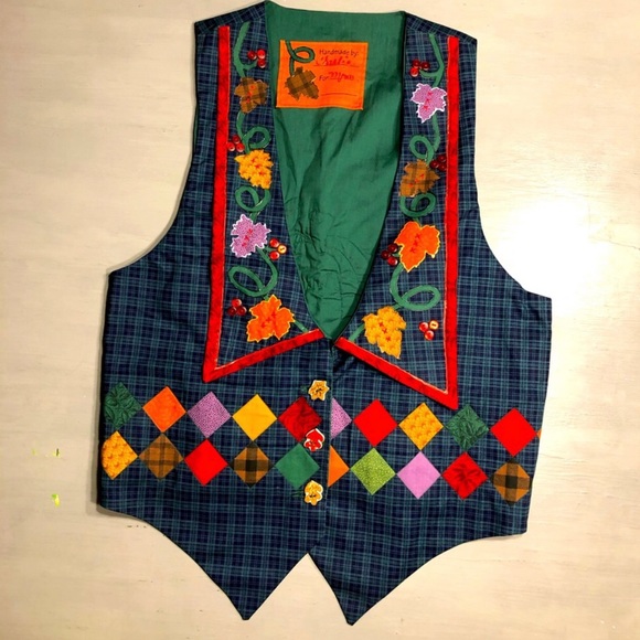 Vintage pumpkin puffy paint vest - Picture 1 of 7